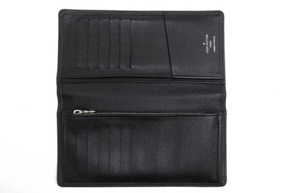 Louis Vuitton Long Wallet Men Leather Genuine Leather Black M32572 Portefeuille