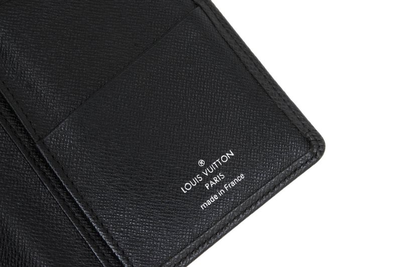 Louis Vuitton Long Wallet Men Leather Genuine Leather Black M32572 Portefeuille