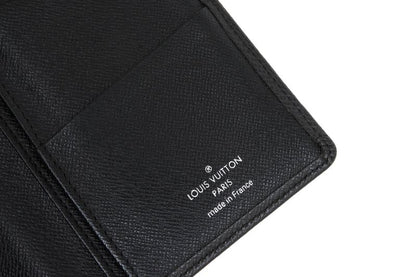 Louis Vuitton Long Wallet Men Leather Genuine Leather Black M32572 Portefeuille