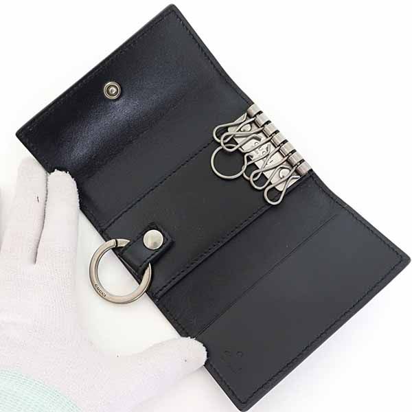 Gucci GG Marmont Key Case 6 Hook Ring Leather Black S Rank