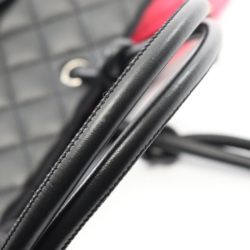 Chanel Tote Bag Cambon Line Medium White Black Leather Patent Leather Cambon