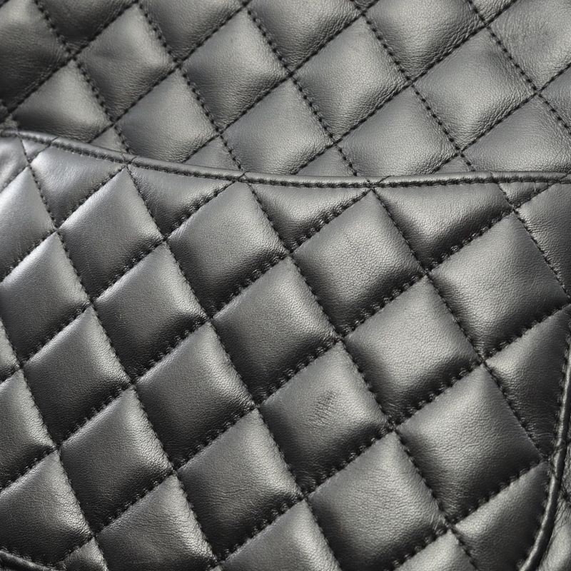 Chanel Tote Bag Cambon Line Medium White Black Leather Patent Leather Cambon