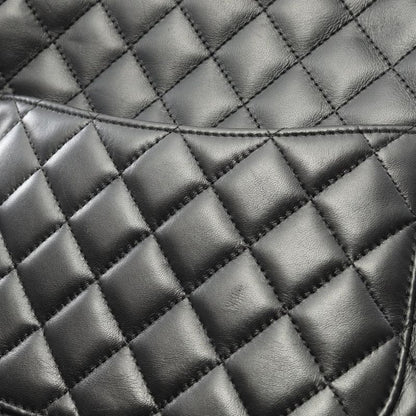 Chanel Tote Bag Cambon Line Medium White Black Leather Patent Leather Cambon