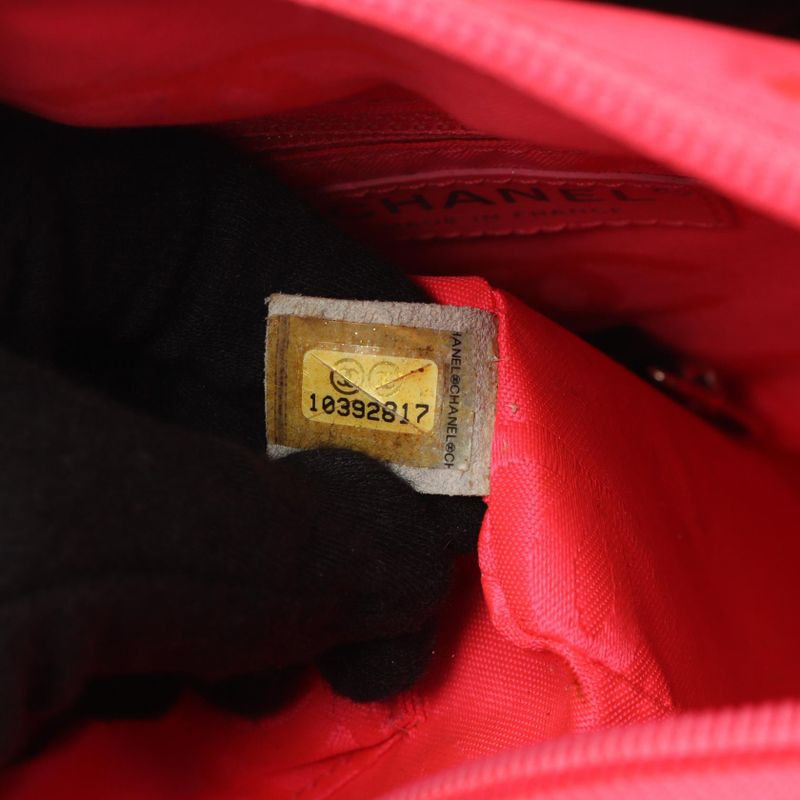 Chanel Tote Bag Cambon Line Medium White Black Leather Patent Leather Cambon