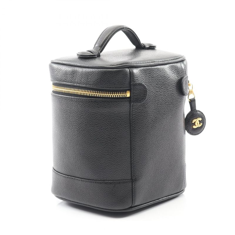 Chanel Handbag Coco Mark Black Caviar Skin (grained Calf) Coco Mark Vertical