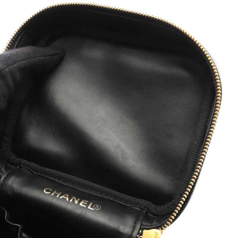 Chanel Handbag Coco Mark Black Caviar Skin (grained Calf) Coco Mark Vertical