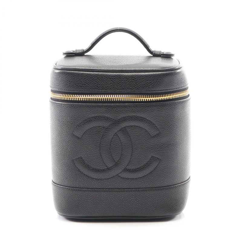 Chanel Handbag Coco Mark Black Caviar Skin (grained Calf) Coco Mark Vertical