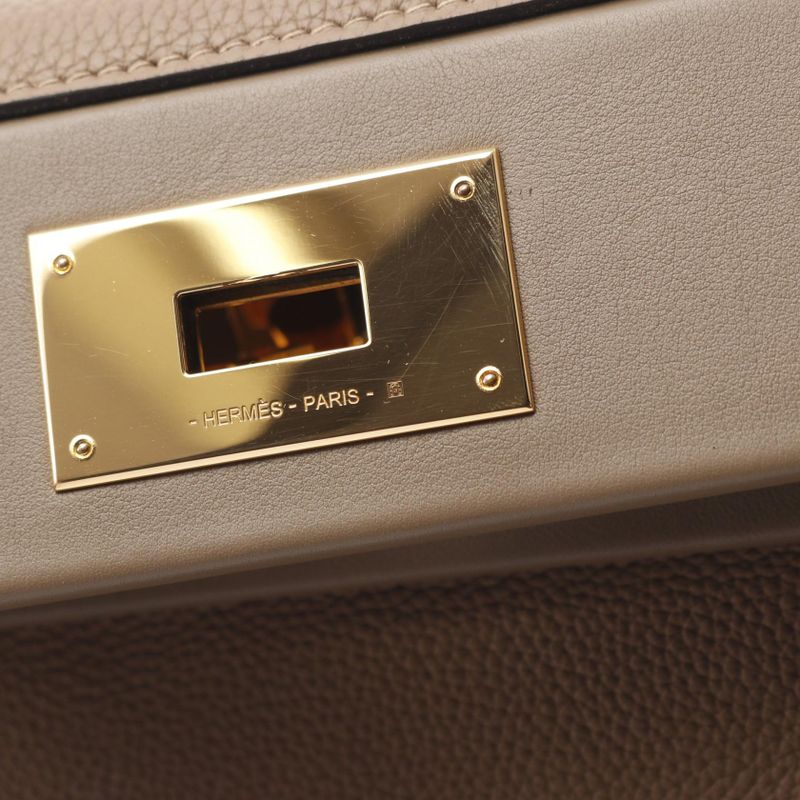 Hermes Handbag Sac van Cattle 24 29 075240cc Beige de Waemar Etouffe Other Sac
