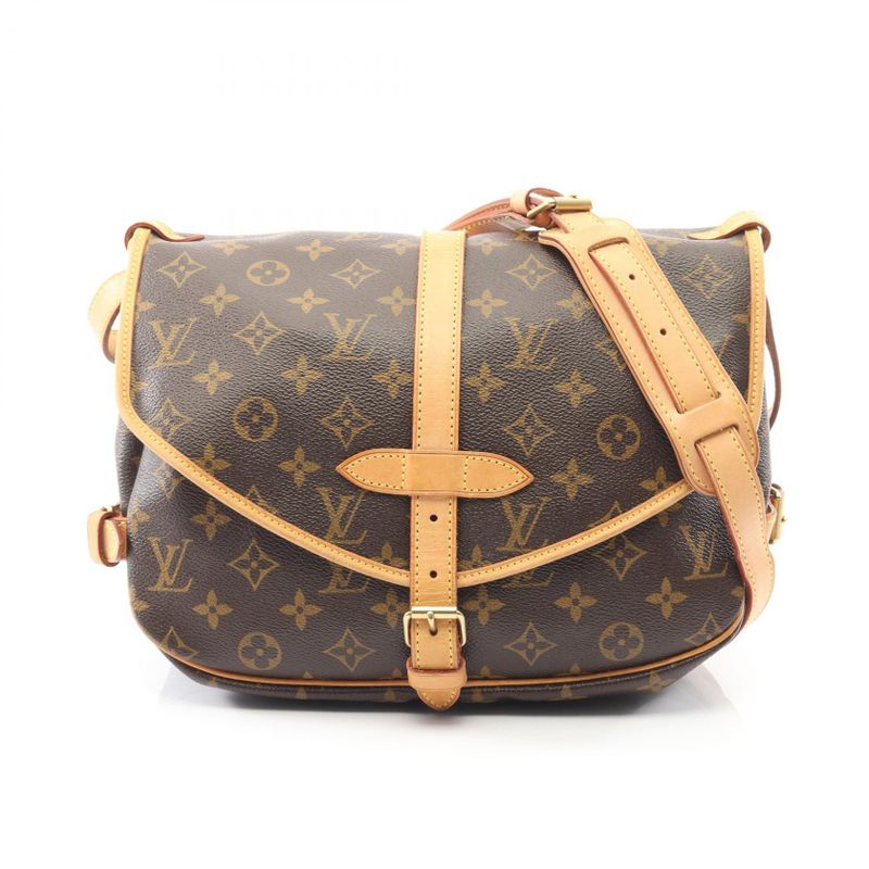 Louis Vuitton Shoulder Bag Saumur 30 Monogram M42256 PVC Coated Canvas Leather