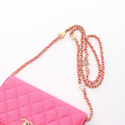 Chanel Shoulder Bag Matelasse Ap3694 Fuchsia Pink Caviar Skin (grained Calf)