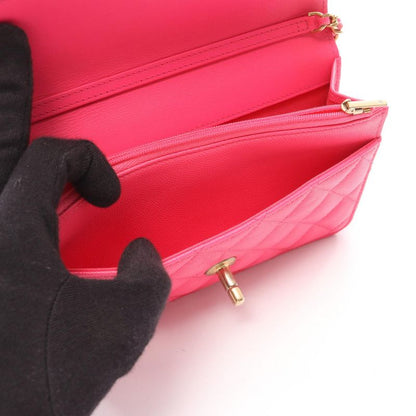 Chanel Shoulder Bag Matelasse Ap3694 Fuchsia Pink Caviar Skin (grained Calf)