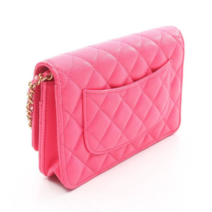 Chanel Shoulder Bag Matelasse Ap3694 Fuchsia Pink Caviar Skin (grained Calf)