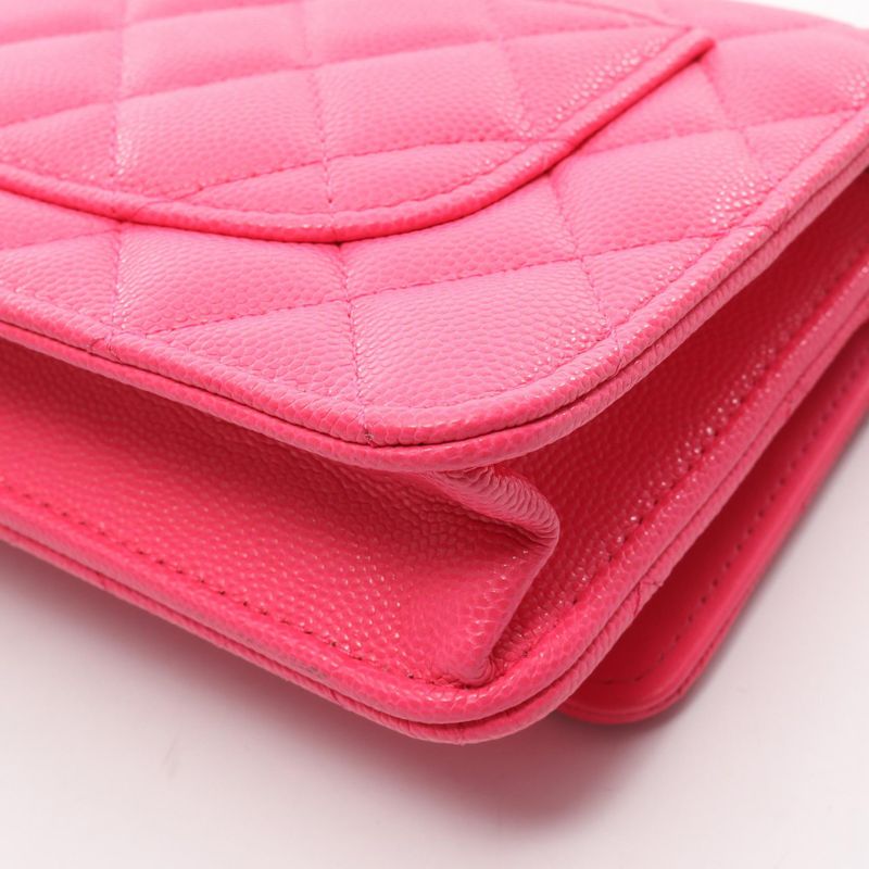 Chanel Shoulder Bag Matelasse Ap3694 Fuchsia Pink Caviar Skin (grained Calf)