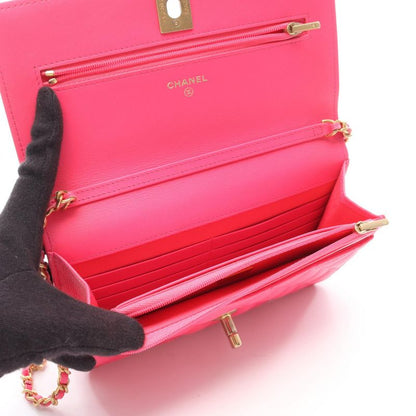 Chanel Shoulder Bag Matelasse Ap3694 Fuchsia Pink Caviar Skin (grained Calf)