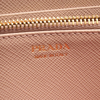 Prada Round Long Wallet Saffiano Multic 1ml506 Pink Beige Saffiano Leather