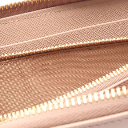 Prada Round Long Wallet Saffiano Multic 1ml506 Pink Beige Saffiano Leather