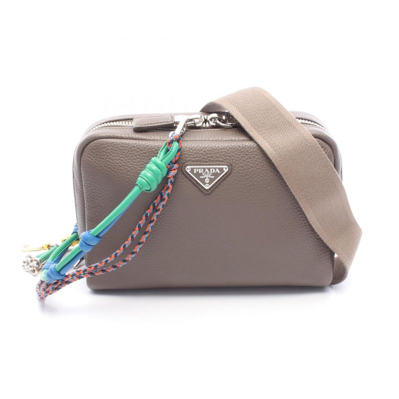 Prada Shoulder Bag Vitello Daino 2vh181 Glazed Leather Shoulder Bag with Trick