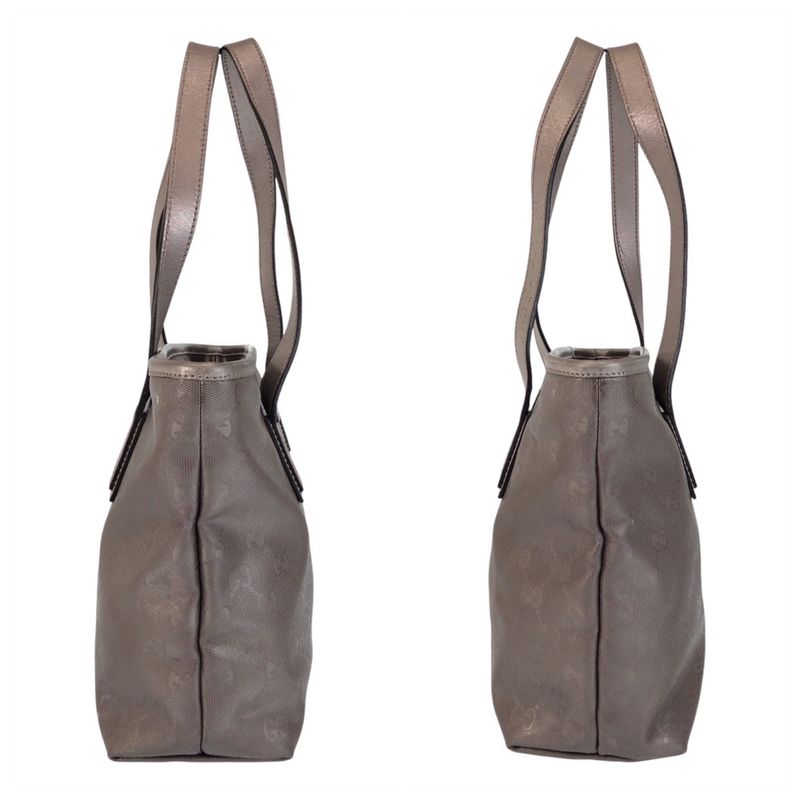 Gucci GG Imprime Gray PVC Leather 211138 Tote Bag Shoulder Bag Women 500699