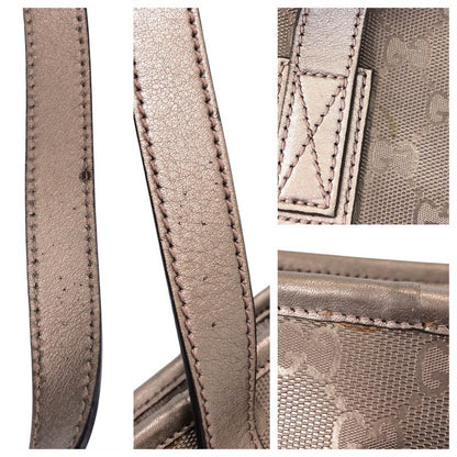Gucci GG Imprime Gray PVC Leather 211138 Tote Bag Shoulder Bag Women 500699
