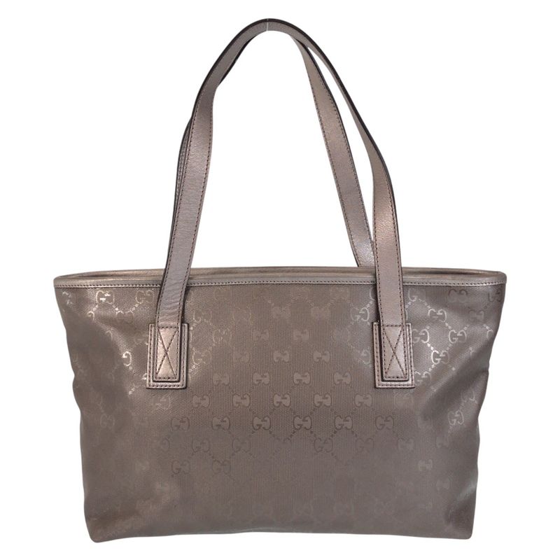 Gucci GG Imprime Gray PVC Leather 211138 Tote Bag Shoulder Bag Women 500699