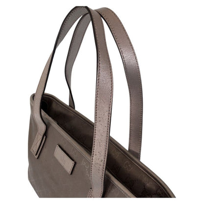 Gucci GG Imprime Gray PVC Leather 211138 Tote Bag Shoulder Bag Women 500699