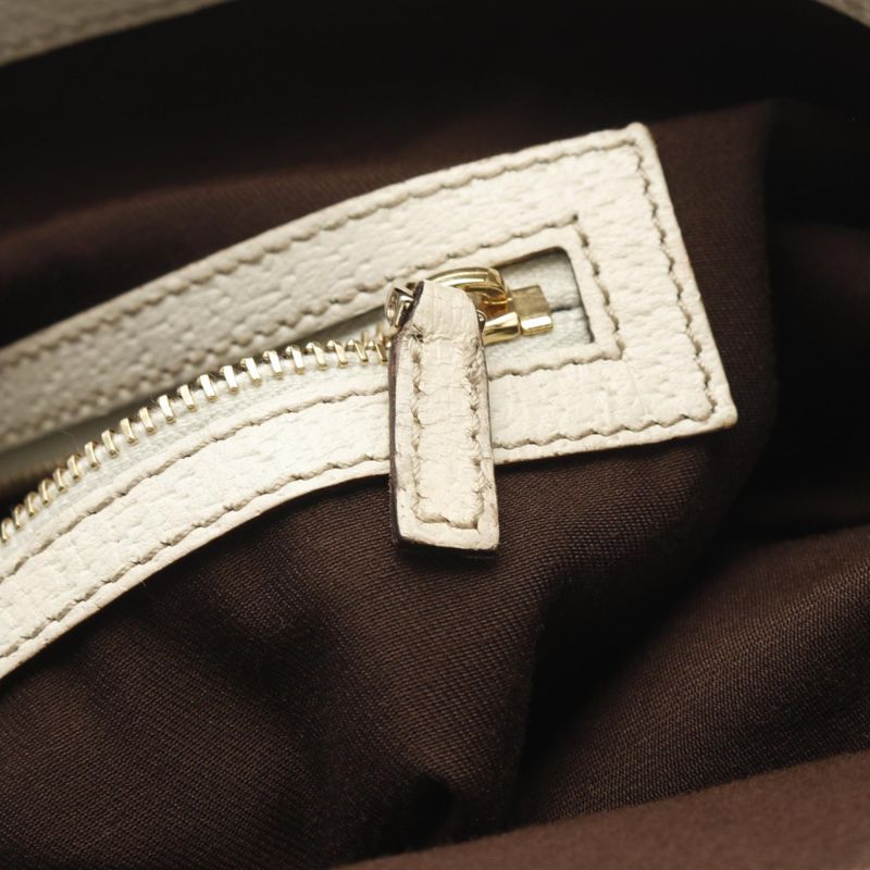 Gucci Tote Bamboo Horsebit GG Canvas 154375 Beige Ivory Canvas Leather Bamboo