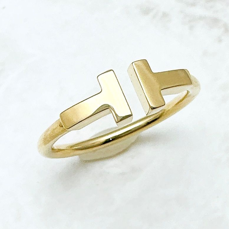 Tiffany & Co T-Wire Yellow Gold Ring Approx 13 U