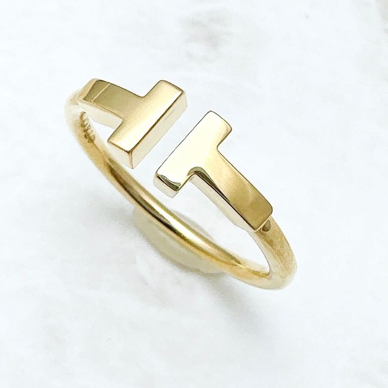 Tiffany & Co T-Wire Yellow Gold Ring Approx 13 U