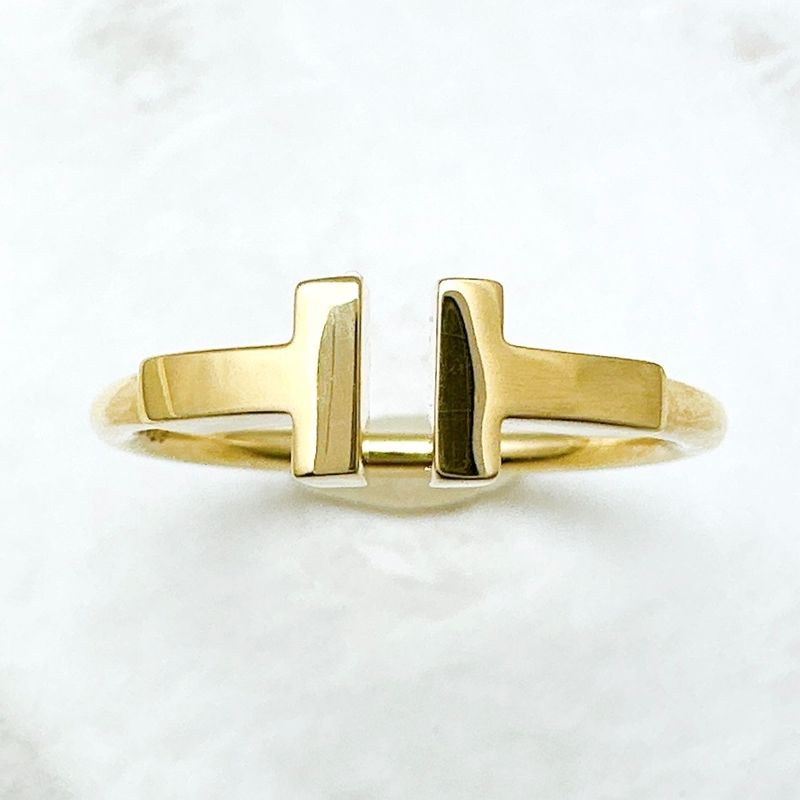 Tiffany & Co T-Wire Yellow Gold Ring Approx 13 U