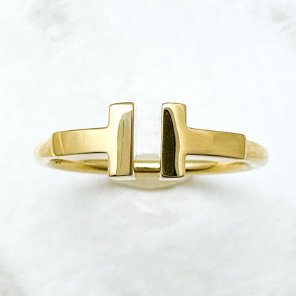 Tiffany & Co T-Wire Yellow Gold Ring Approx 13 U