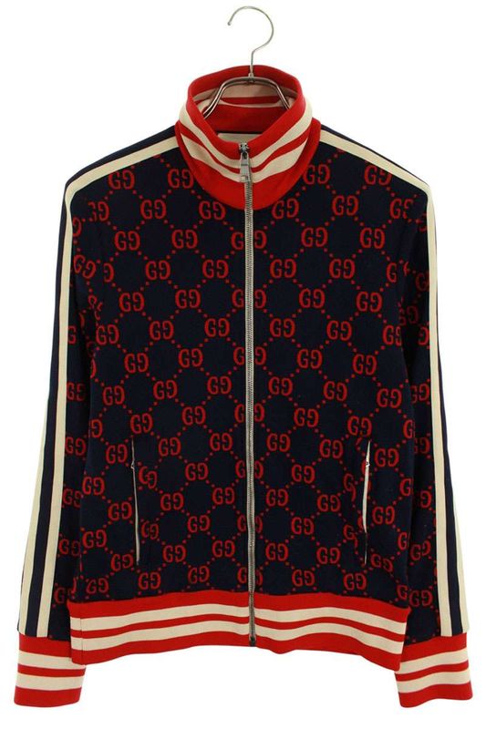 Gucci 496919 X9l13 GG Jacquard Jersey Track Jacket Blouson Men's XS