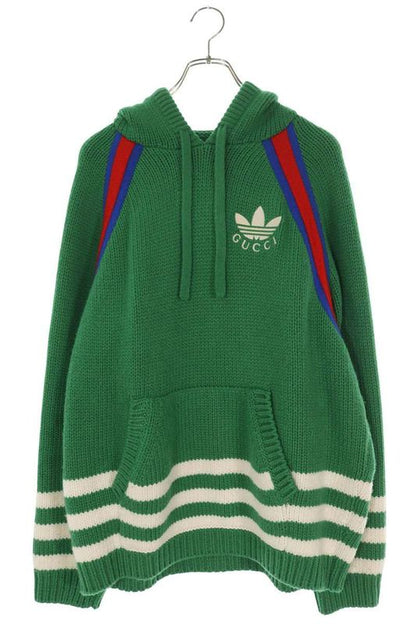 Gucci X Adidas 723079 Xkcut Logo Embroidery Knit Pullover Hoodie Men's L
