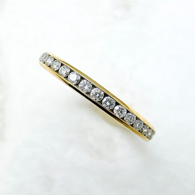 Tiffany & Co Full Eternity Diamond Yellow Gold Ring Approx Size 8 U