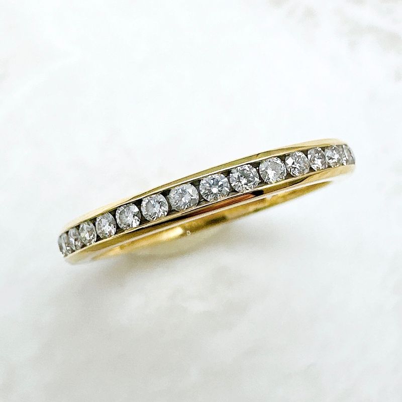 Tiffany & Co Full Eternity Diamond Yellow Gold Ring Approx Size 8 U