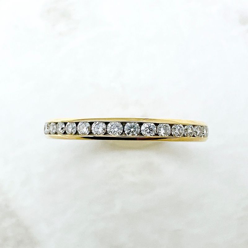 Tiffany & Co Full Eternity Diamond Yellow Gold Ring Approx Size 8 U