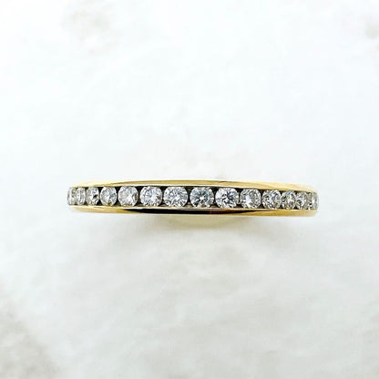 Tiffany & Co Full Eternity Diamond Yellow Gold Ring Approx Size 8 U
