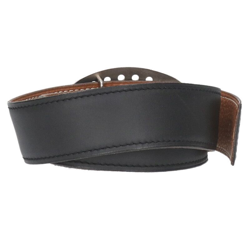 Hermes Evelyn □I Engraved Leather H Buckle Belt Men 95