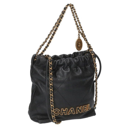 Chanel 22 Mini Cutout Logo Caviar Skin Chain Leather Shoulder Bag Ladies MINI