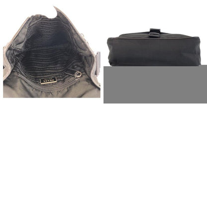 Prada Tessuto Triangle Logo Plate Black Silver Hardware Nylon Shoulder Bag