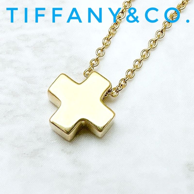 Tiffany & Co Roman Cross Yellow Gold Necklace Approx 43cm (16.93in) U