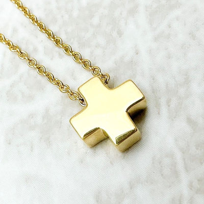 Tiffany & Co Roman Cross Yellow Gold Necklace Approx 43cm (16.93in) U