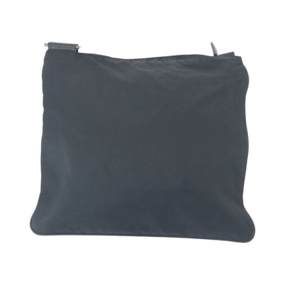 Prada Tessuto Triangle Logo Plate Black Silver Hardware Nylon Shoulder Bag