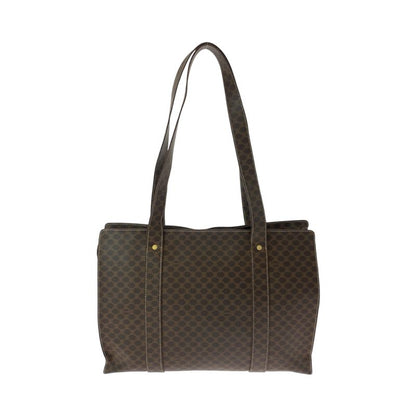Celine Vintage Macadam Pattern Brown Gold Hardware PVC Mc96 Tote Bag Shoulder