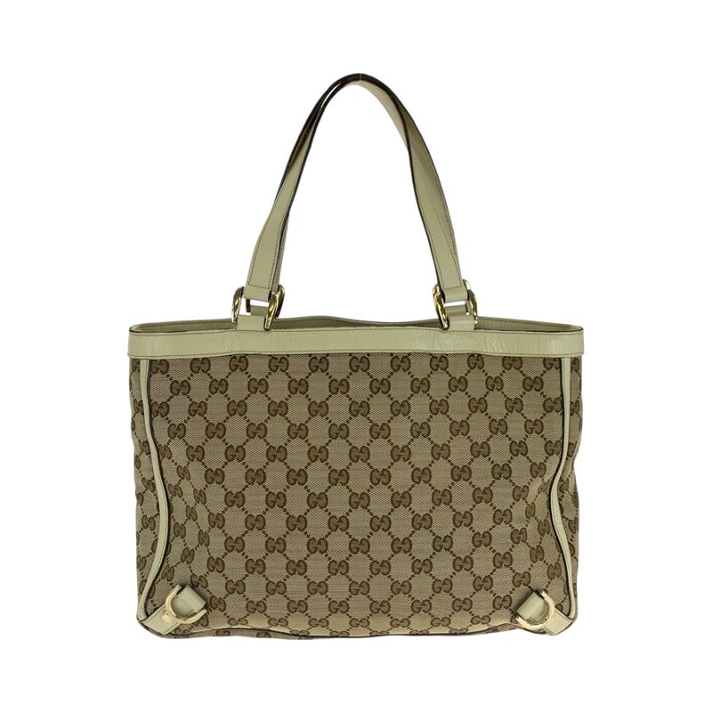 Gucci Beige Ivory Gold Hardware GG Canvas 170004 Tote Handbag Ladies 506358
