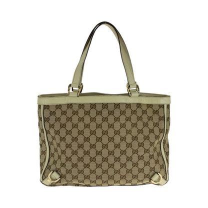 Gucci Beige Ivory Gold Hardware GG Canvas 170004 Tote Handbag Ladies 506358