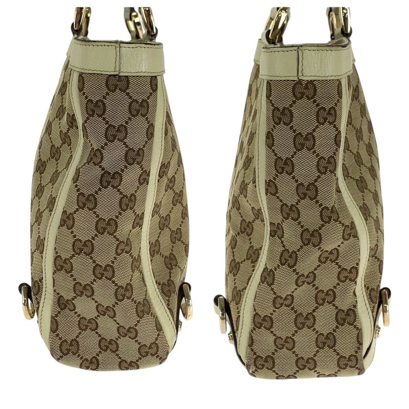 Gucci Beige Ivory Gold Hardware GG Canvas 170004 Tote Handbag Ladies 506358