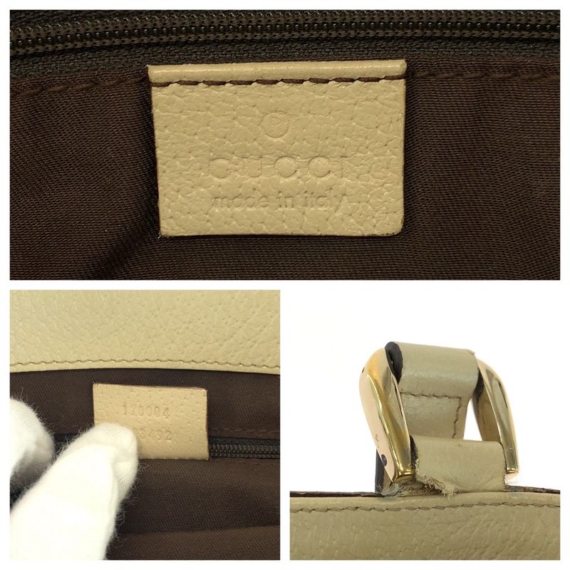 Gucci Beige Ivory Gold Hardware GG Canvas 170004 Tote Handbag Ladies 506358