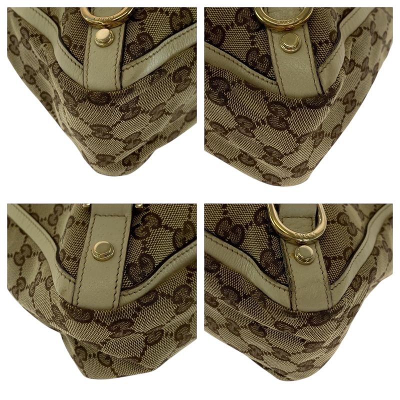 Gucci Beige Ivory Gold Hardware GG Canvas 170004 Tote Handbag Ladies 506358