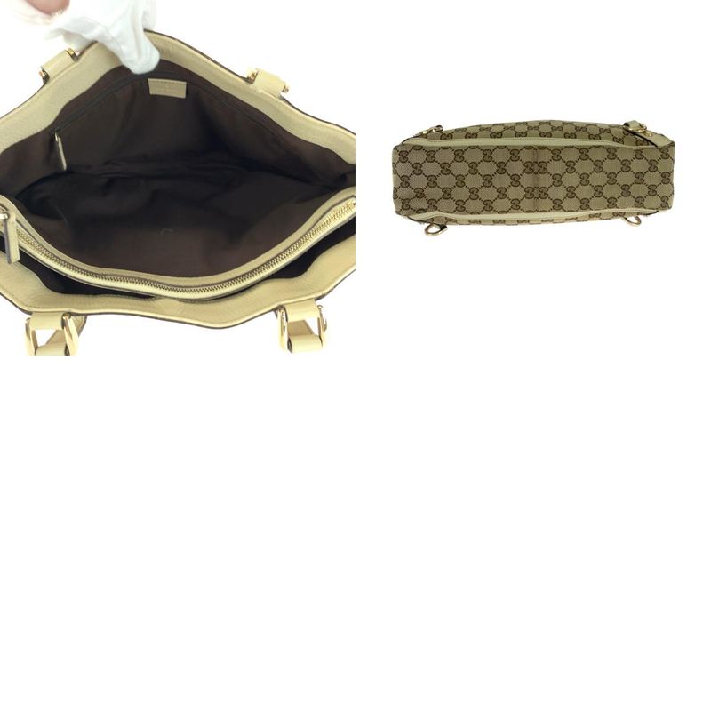 Gucci Beige Ivory Gold Hardware GG Canvas 170004 Tote Handbag Ladies 506358