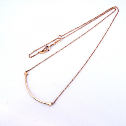 Tiffany & Co Necklace T-smile Small 18K Pink Gold Pink Gold Ladies